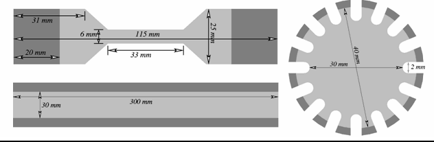 Hyperelastic test suite: test specimens