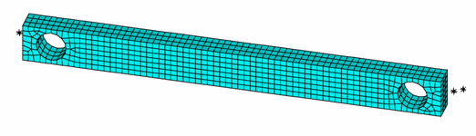Tension-torsion test specimen mesh